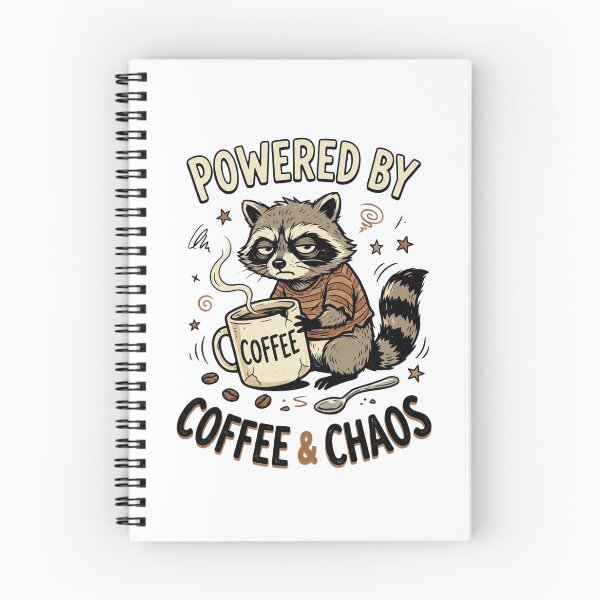 Item preview, Powered by Coffee & Chaos – Raccoon Coffee Humor designed and sold by Pixelith-Arts.