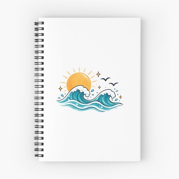 Item preview, Cute Ocean Wave Sticker | Kawaii Summer Beach Sunset Aesthetic designed and sold by PopStickerLab22.