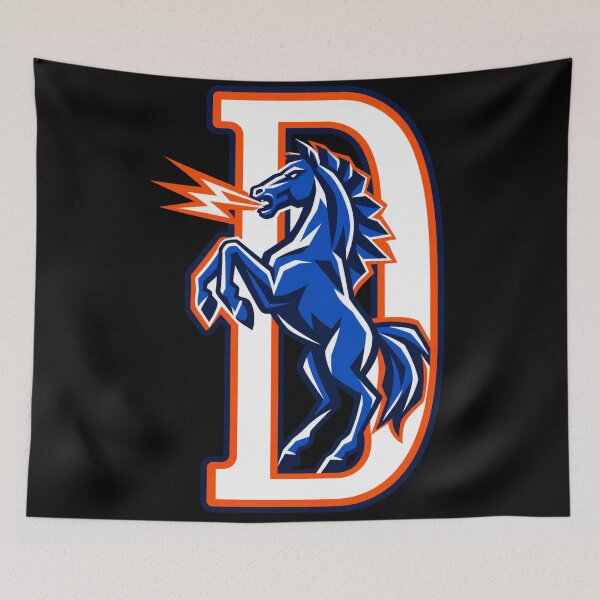 Item preview, Denver Broncos Blue Geometric Rearing Horse Lightning Big D designed and sold by Cuiroblinda.