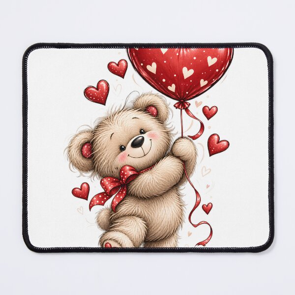Item preview, Little Bear Big Love | Cute Teddy Bear with Heart Balloon designed and sold by CalmMandala.