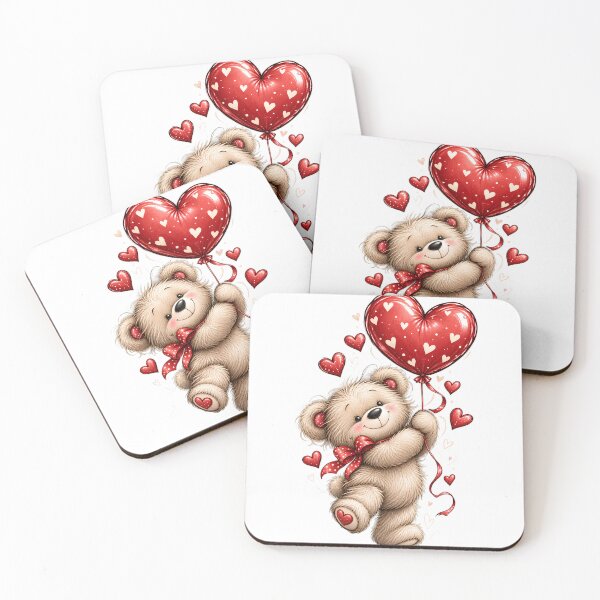 Item preview, Little Bear Big Love | Cute Teddy Bear with Heart Balloon designed and sold by CalmMandala.