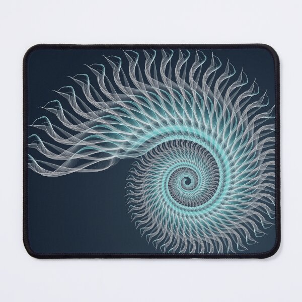 Item preview, Turquoise Spiral – Elegant Abstract Fractal Art designed and sold by Nicole Bleck.