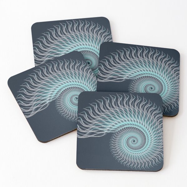 Item preview, Turquoise Spiral – Elegant Abstract Fractal Art designed and sold by Nicole Bleck.