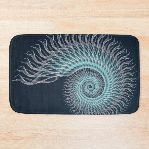 Item preview, Turquoise Spiral – Elegant Abstract Fractal Art designed and sold by Nicole Bleck.
