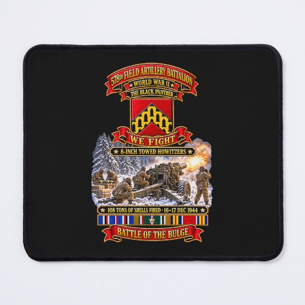 Item preview, 578th Field Artillery Battalion - We fight - The Black Panther - 8 Inch Towed Howitzer w Battle of the Bulge - EUR SVC WWII - 3D - transparent designed and sold by Military Insignia Products.