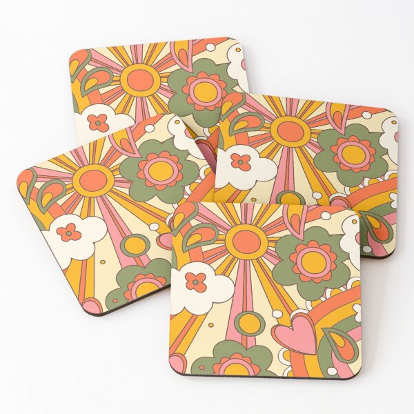 Item preview, Groovy 70s Floral Pattern Retro Flowers, Rainbows, Hearts & Paisley designed and sold by JRRTs.