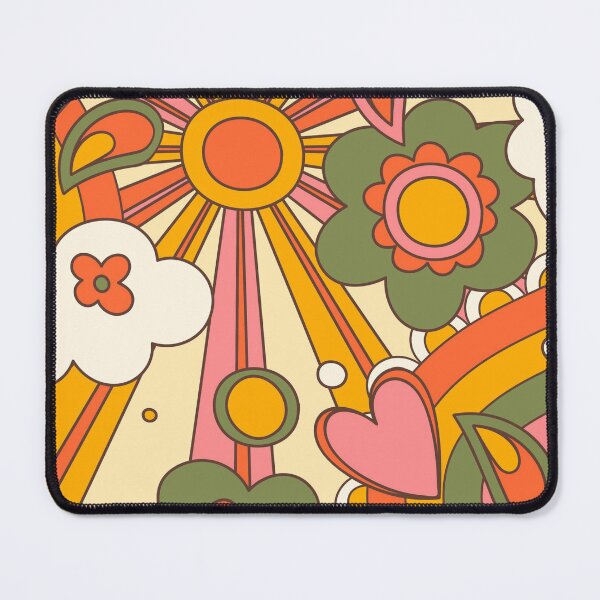 Item preview, Groovy 70s Floral Pattern Retro Flowers, Rainbows, Hearts & Paisley designed and sold by JRRTs.