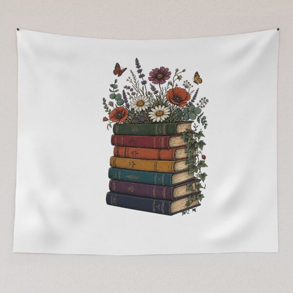 Item preview, Wildflower Bookshelf Shirt, Cottagecore Book Lover Tee designed and sold by MOSIDRIP™.