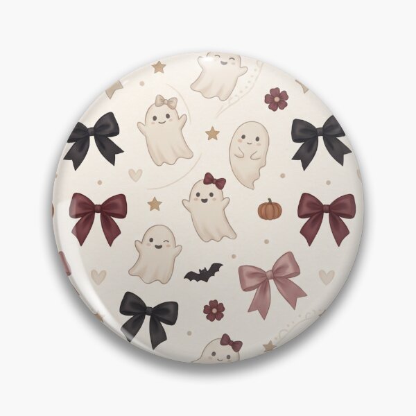Item preview, Cute Vintage Halloween Ghosts Bows Pumpkins Pattern designed and sold by Pick&Grin.