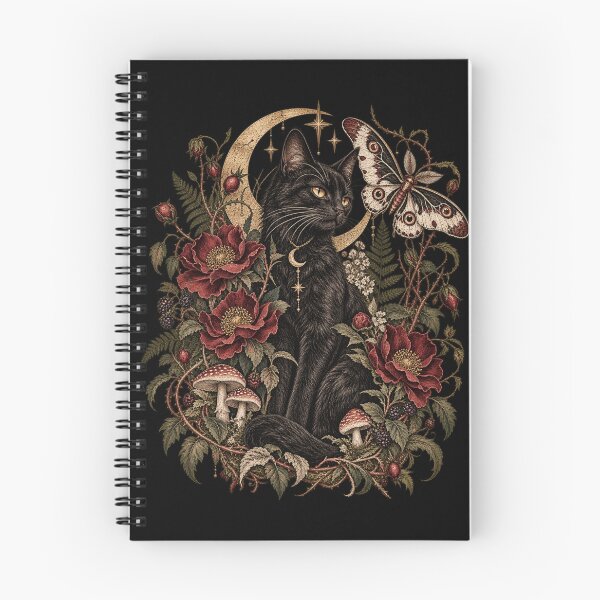 Item preview, Gothic Black Cat Dark Botanical Moth designed and sold by 966 A.D..