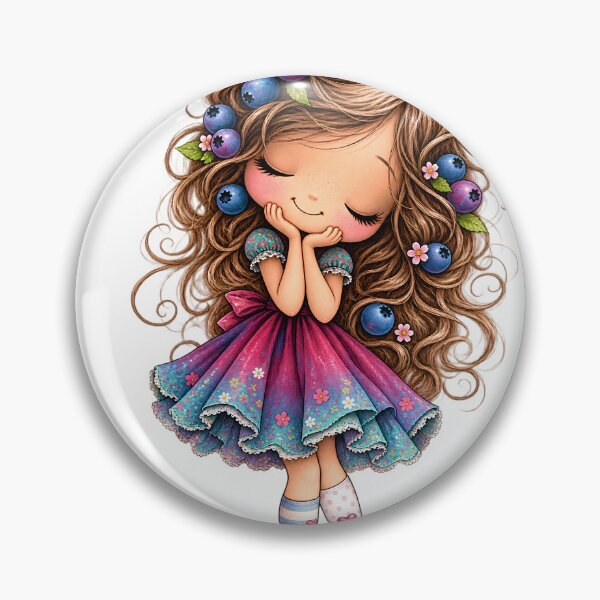 Item preview, Blueberry Dream Girl | Whimsical Floral Fairy Illustration designed and sold by CalmMandala.