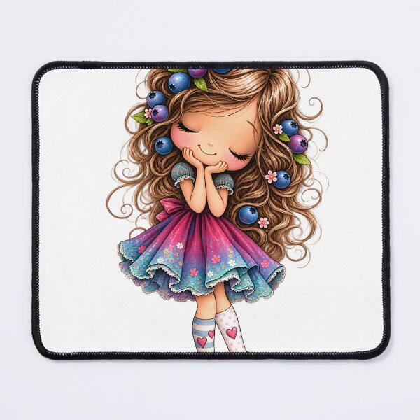 Item preview, Blueberry Dream Girl | Whimsical Floral Fairy Illustration designed and sold by CalmMandala.