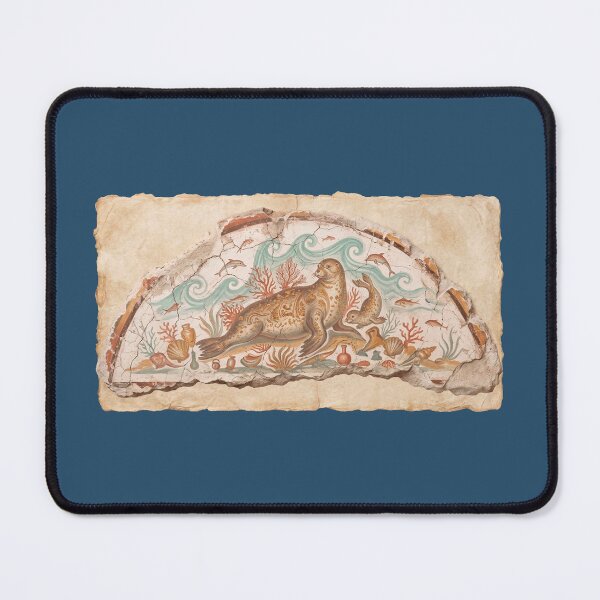 Item preview, Mediterranean Seal Family - Roman Fresco Art designed and sold by codex antique.