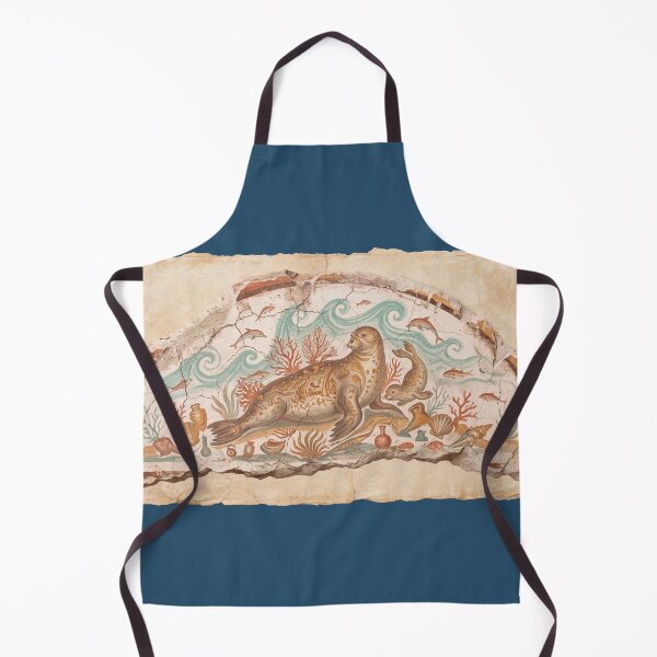 Item preview, Mediterranean Seal Family - Roman Fresco Art designed and sold by codex antique.