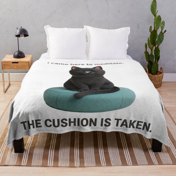 Item preview, Meditating Cat Humor: The Cushion Is Taken, Zen Cat designed and sold by Osmose-Studio.