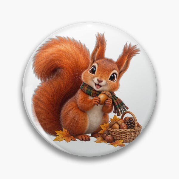 Item preview, Cute Scottish Red Squirrel Gathering Acorns in Autumn designed and sold by MaedK.