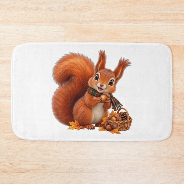 Item preview, Cute Scottish Red Squirrel Gathering Acorns in Autumn designed and sold by MaedK.