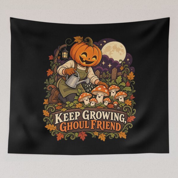 Item preview, Keep Growing Ghoul Friend - Pumpkin Gardener designed and sold by Good Mood Foundry.