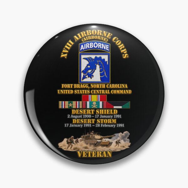Item preview, XVIII Airborne Corps Desert Storm Ribbons - with Scene - 3D - Transparent designed and sold by Military Insignia Products.