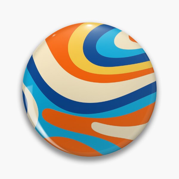 Item preview, Retro 70s Abstract Waves – Groovy Orange Blue Geometric Pattern designed and sold by JRRTs.