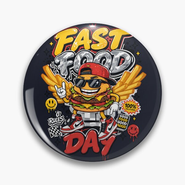 Item preview, Cool Y2K Streetwear Burger French Fries Fast Food Day designed and sold by CloudyCatArt.
