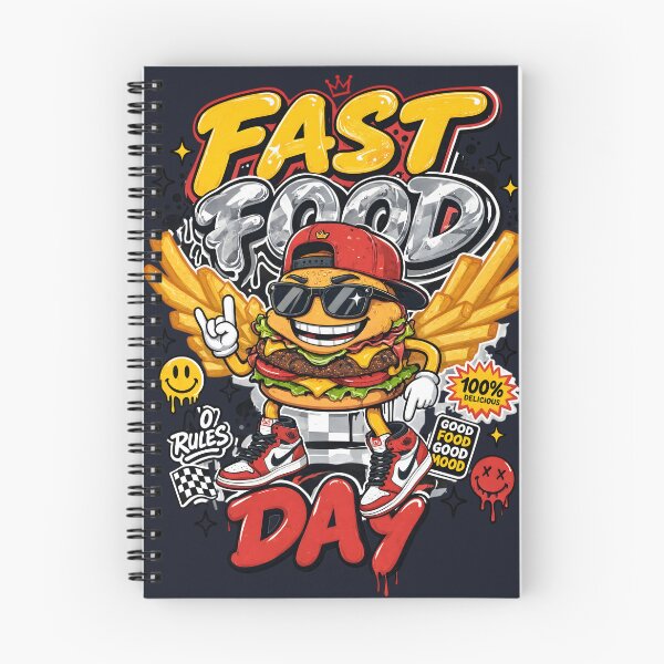 Item preview, Cool Y2K Streetwear Burger French Fries Fast Food Day designed and sold by CloudyCatArt.