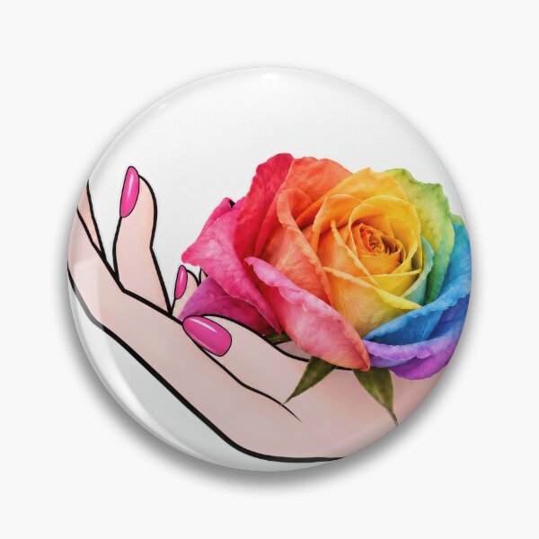 Item preview, Woman's Hand Holding a Rainbow Rose designed and sold by Maria Dryfhout.