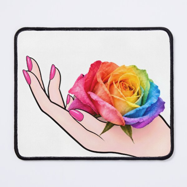 Item preview, Woman's Hand Holding a Rainbow Rose designed and sold by Maria Dryfhout.