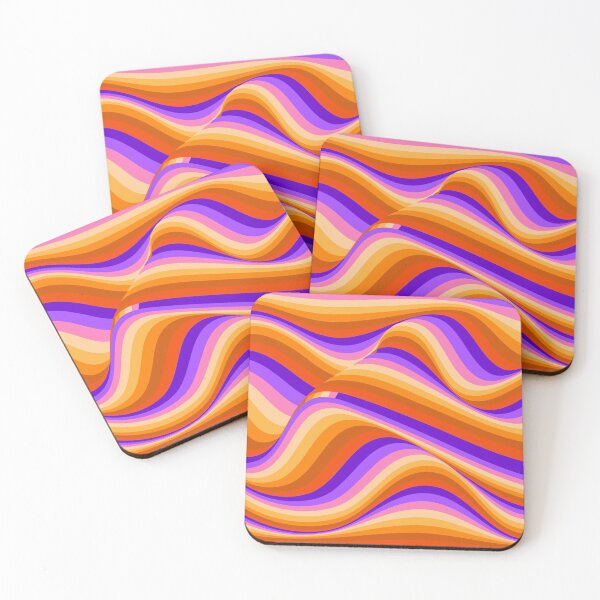 Item preview, Retro 70s Wavy Stripes Groovy Orange Purple Pink Psychedelic Pattern designed and sold by JRRTs.