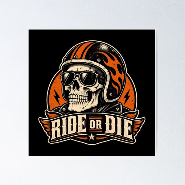Item preview, Skull Motorcycle Ride or Die designed and sold by Imprearte.