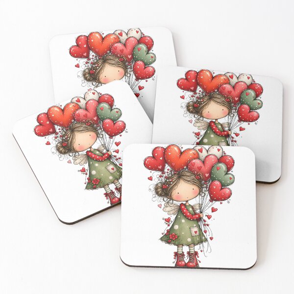 Item preview, Heart Balloon Girl | Whimsical Love & Fairy Tale Illustration designed and sold by CalmMandala.
