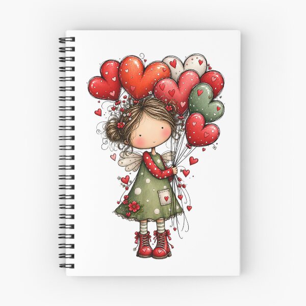 Item preview, Heart Balloon Girl | Whimsical Love & Fairy Tale Illustration designed and sold by CalmMandala.