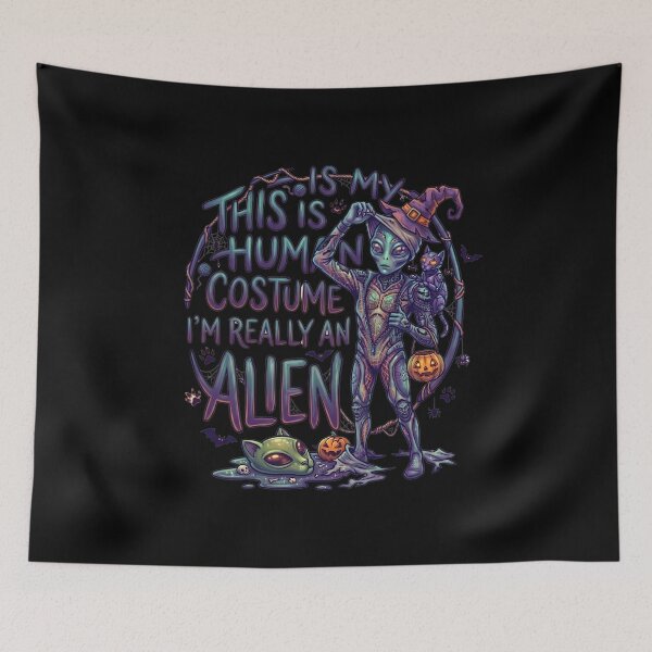 Item preview, This Is My Human Costume I'm Really An Alien Halloween designed and sold by Retro Whiskers.
