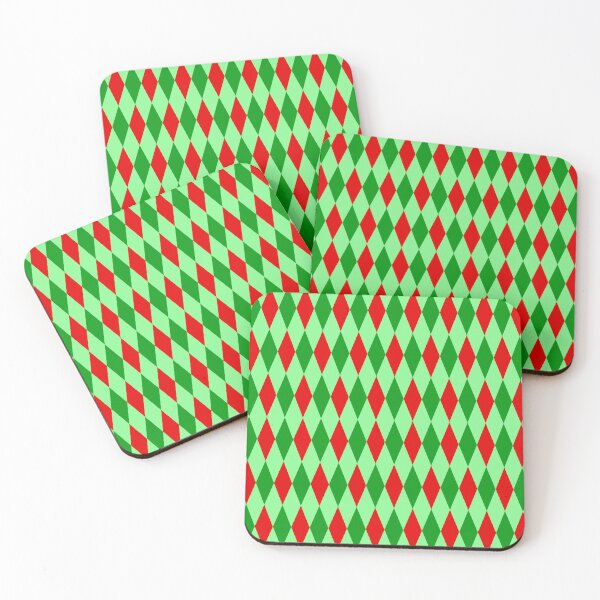 Item preview, Red Green On Light Green Harlequin Diamonds Pattern   designed and sold by PatternTitan.