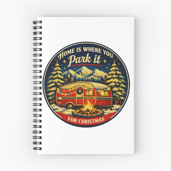 Item preview, Home Is Where You Park It for Christmas Vintage Camper Holiday Badge designed and sold by GabeMountainArt.