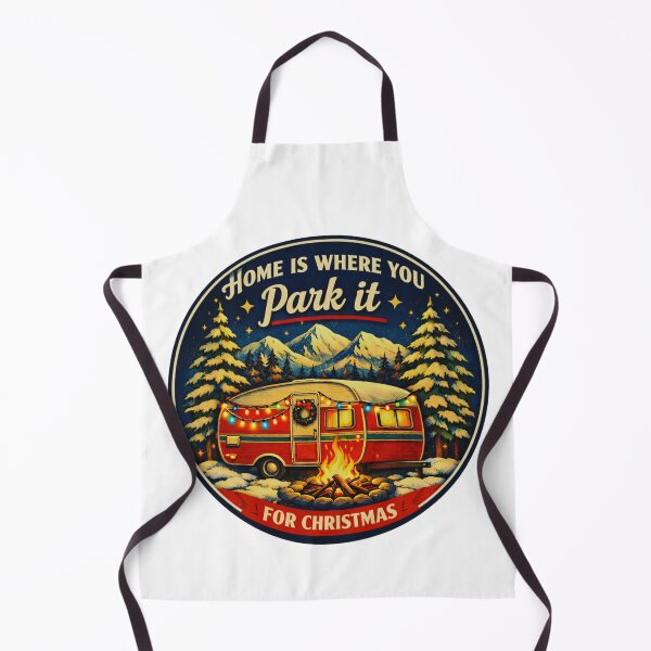Item preview, Home Is Where You Park It for Christmas Vintage Camper Holiday Badge designed and sold by GabeMountainArt.