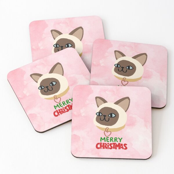 Item preview, Cute Siamese Cat Merry Christmas Holiday Art designed and sold by stormk10.
