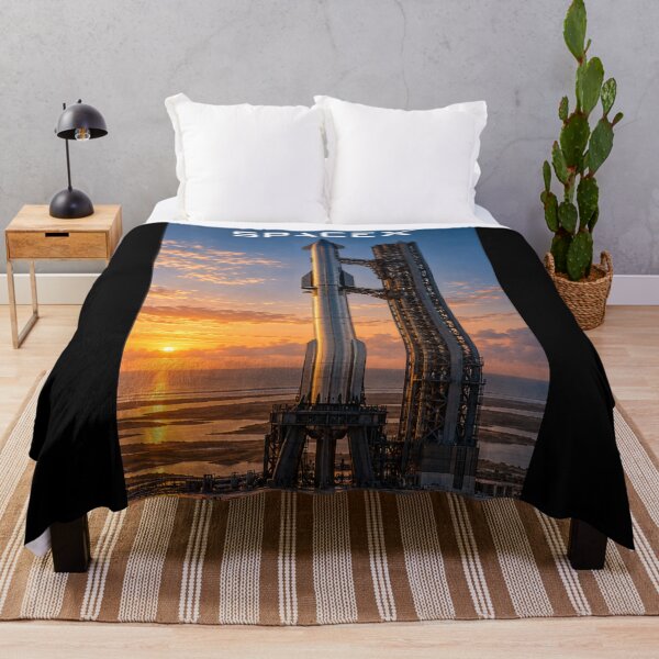 Item preview, SpaceX Starship Reentry – Retro Navy Orange Silkscreen Space Art designed and sold by TEEJAMBOREE.
