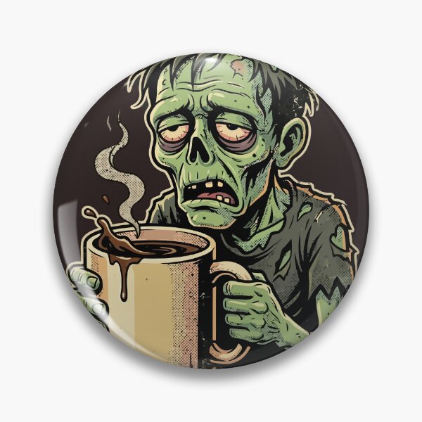 Item preview, Sleepy Green Zombie Coffee Mug Halftone Pop Art designed and sold by ModdiesColors.