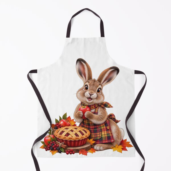 Item preview, Cute Scottish Mountain Hare with Autumn Apple and Berry Pie designed and sold by MaedK.