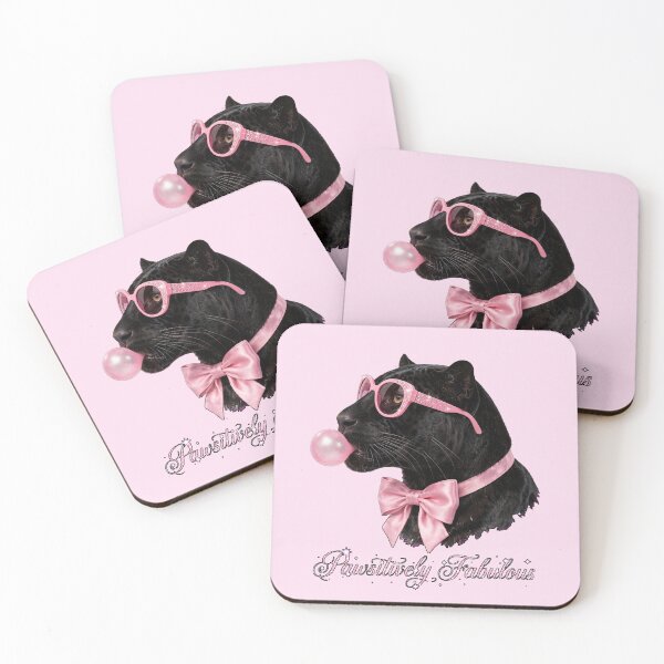 Item preview, Pawsitively Fabulous Black Panther - Cute Pink Coquette Panther designed and sold by Vibe-Vary.