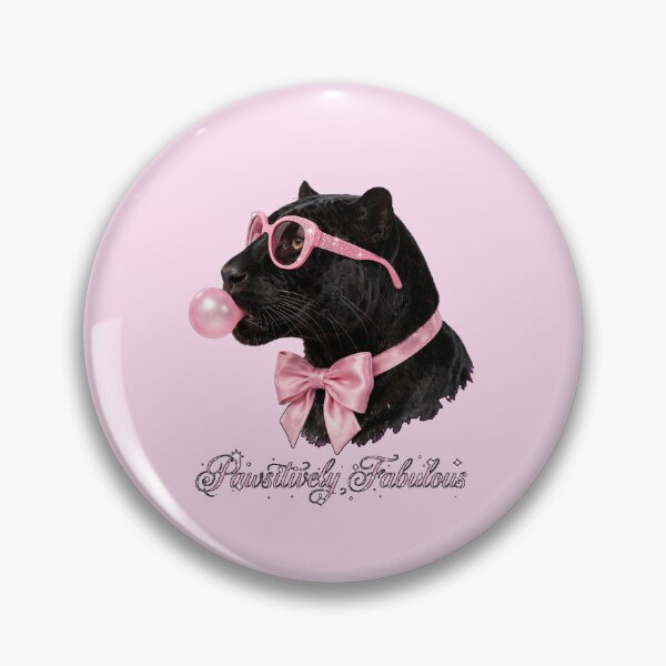 Item preview, Pawsitively Fabulous Black Panther - Cute Pink Coquette Panther designed and sold by Vibe-Vary.
