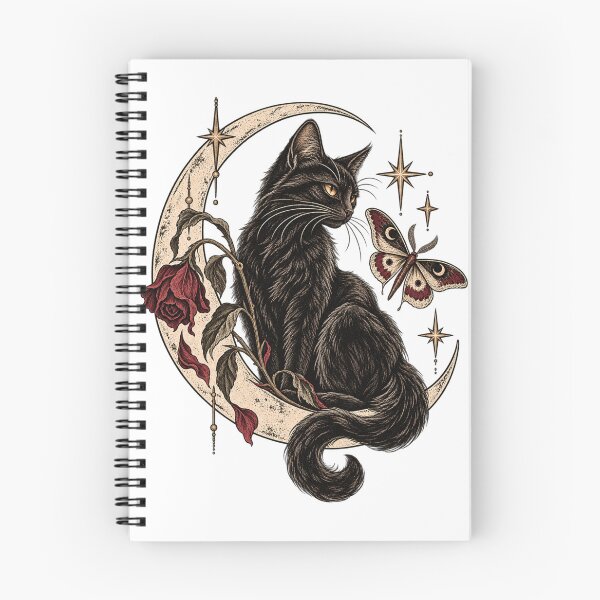 Item preview, Gothic Black Cat Crescent Moon Moth designed and sold by 966 A.D..