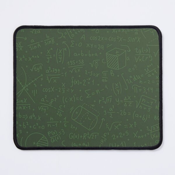 Item preview, Green Math Chalkboard Pattern — Hand Drawn Formulas & Geometry Academic Print designed and sold by LYAN-STORE.