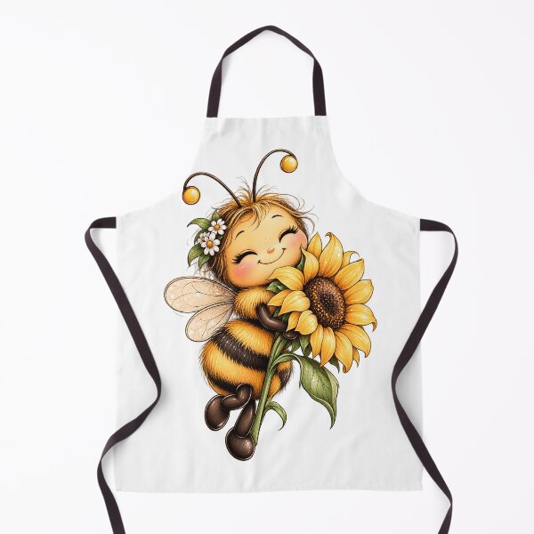 Item preview, Sunflower Bee Hug | Cute Whimsical Bee Illustration designed and sold by CalmMandala.