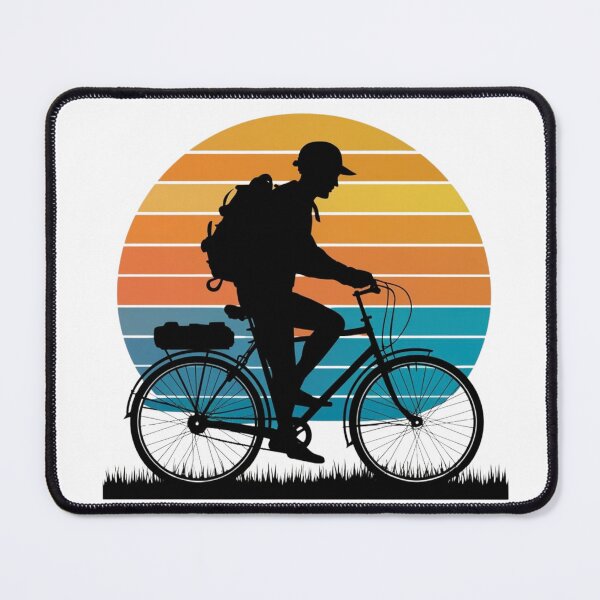 Item preview, Retro Sunset Bicycle Adventure - Cycling Silhouette Travel Art designed and sold by the wellness script.