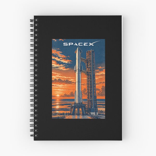 Item preview, SpaceX Starship Reentry – Retro Navy Orange Silkscreen Space Art designed and sold by TEEJAMBOREE.