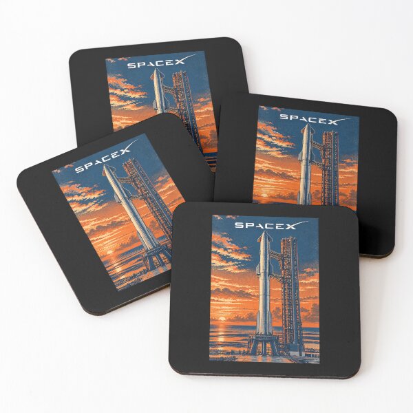 Item preview, SpaceX Starship Reentry – Retro Navy Orange Silkscreen Space Art designed and sold by TEEJAMBOREE.