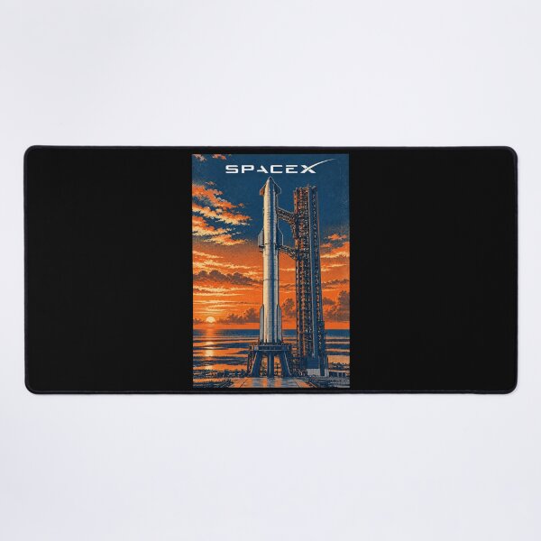 Item preview, SpaceX Starship Reentry – Retro Navy Orange Silkscreen Space Art designed and sold by TEEJAMBOREE.