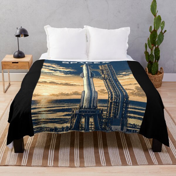 Item preview, SpaceX Starship Reentry – Retro Navy Orange Silkscreen Space Art designed and sold by TEEJAMBOREE.